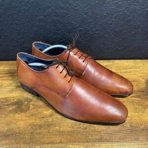 Palma Moda Cognac Leather Derby Dress Shoes Mens Size 43 EU 10 US
